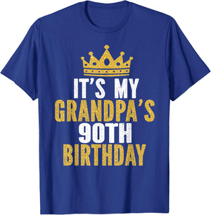 It's My Grandpa's 90th Birthday 90 Years Old Men T-Shirt - T-Shirt | Royal
