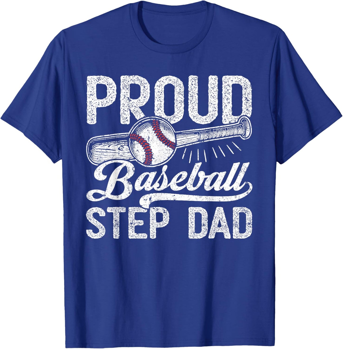 Stepdad Baseball, Vintage Proud Baseball Step Dad T-Shirt - T-Shirt | Royal