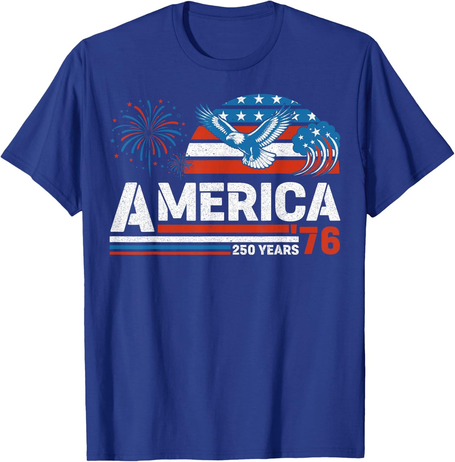 America Retro 250th Anniversary USA 1776 2026 4th of July T-Shirt - T-Shirt | Royal