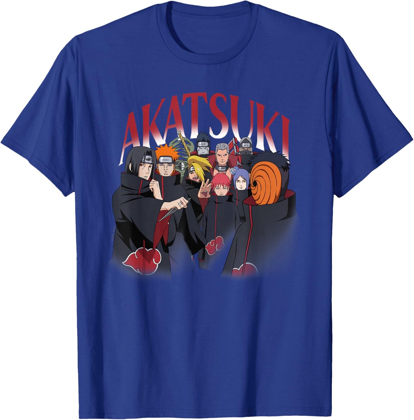 Naruto Shippuden Akatsuki Group Pose 90's Style Anime T-Shirt - T-Shirt | Royal