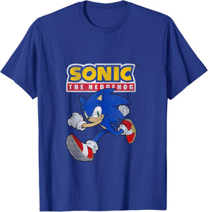 Sonic The Hedgehog Running Sonic Cool Portrait Vintage T-Shirt - T-Shirt | Royal