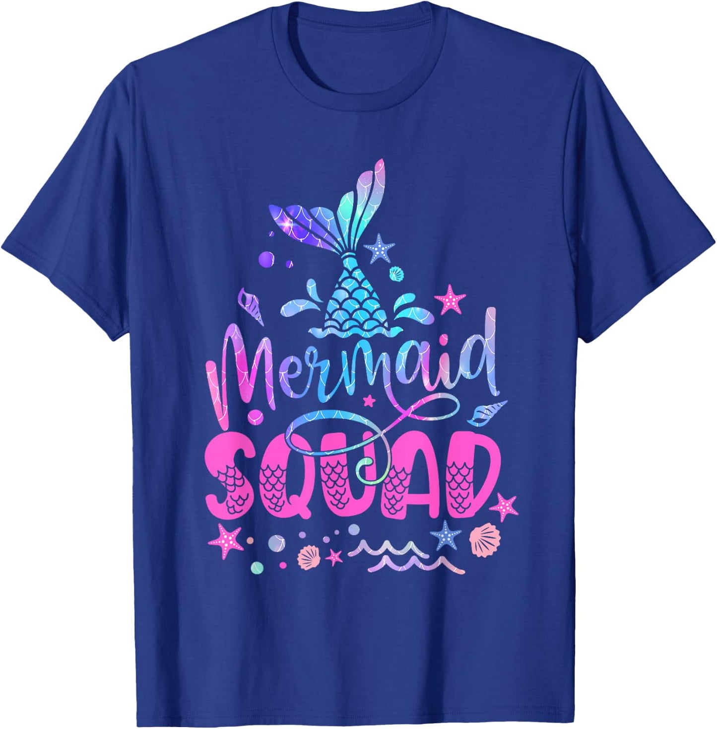 Mermaid Squad Mermaid Tail Toddler Girls Birthday outfit T-Shirt - T-Shirt | Royal