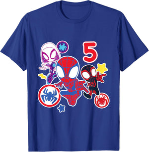 Kids Marvel Spidey and His Amazing Friends 5 Year Old Birthday , black T-Shirt - T-Shirt | Royal
