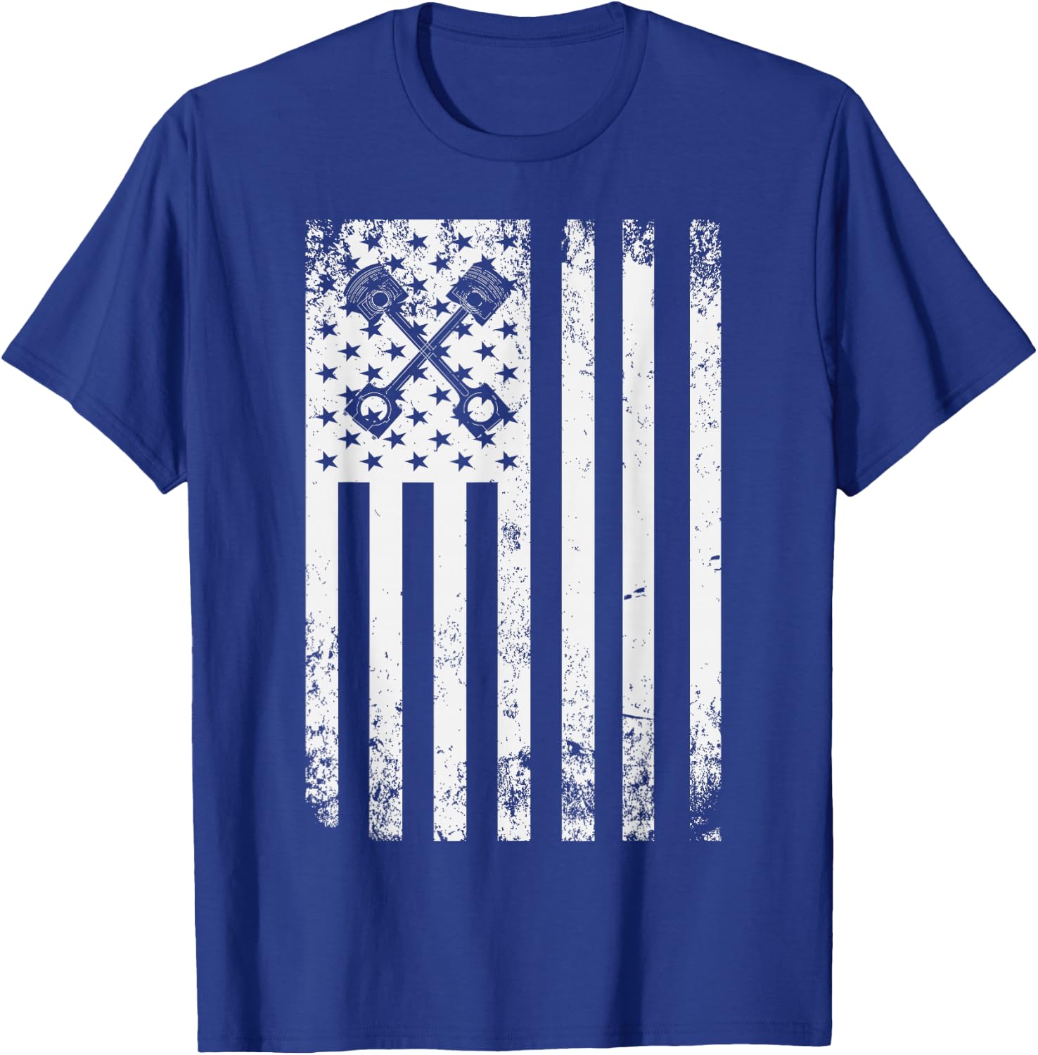 Car Mechanic Automotive US Flag Mechanical Diesel Engine Men T-Shirt - T-Shirt | Royal