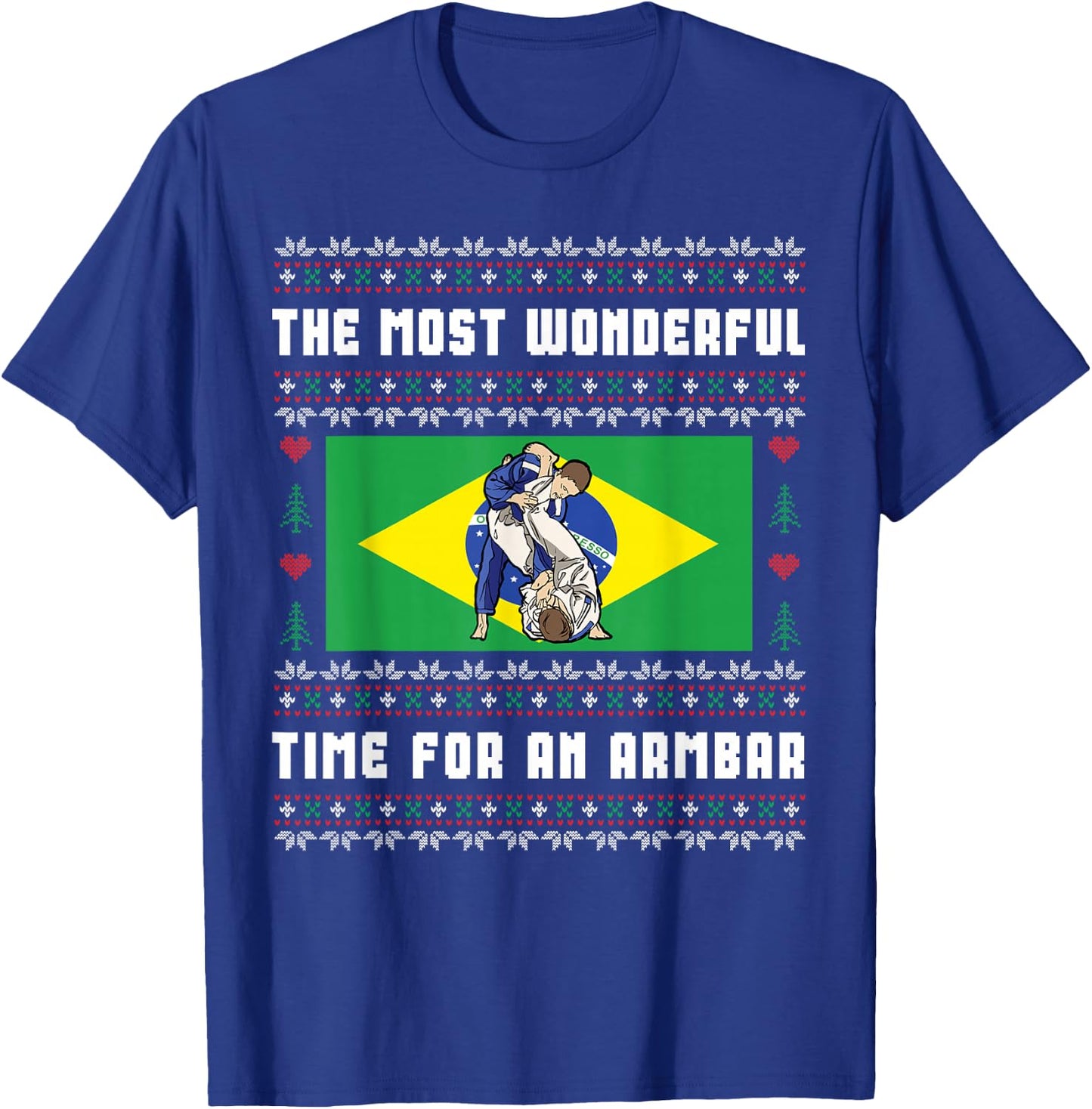 Brazilian Jiu Jitsu Armbar BJJ Funny Ugly Christmas Sweater T-Shirt - T-Shirt | Royal