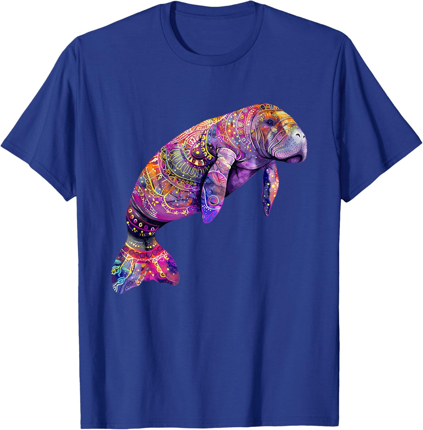 Manatee Tie Dye Pattern Shirt Cute Manatee Men Women T-Shirt - T-Shirt | Royal