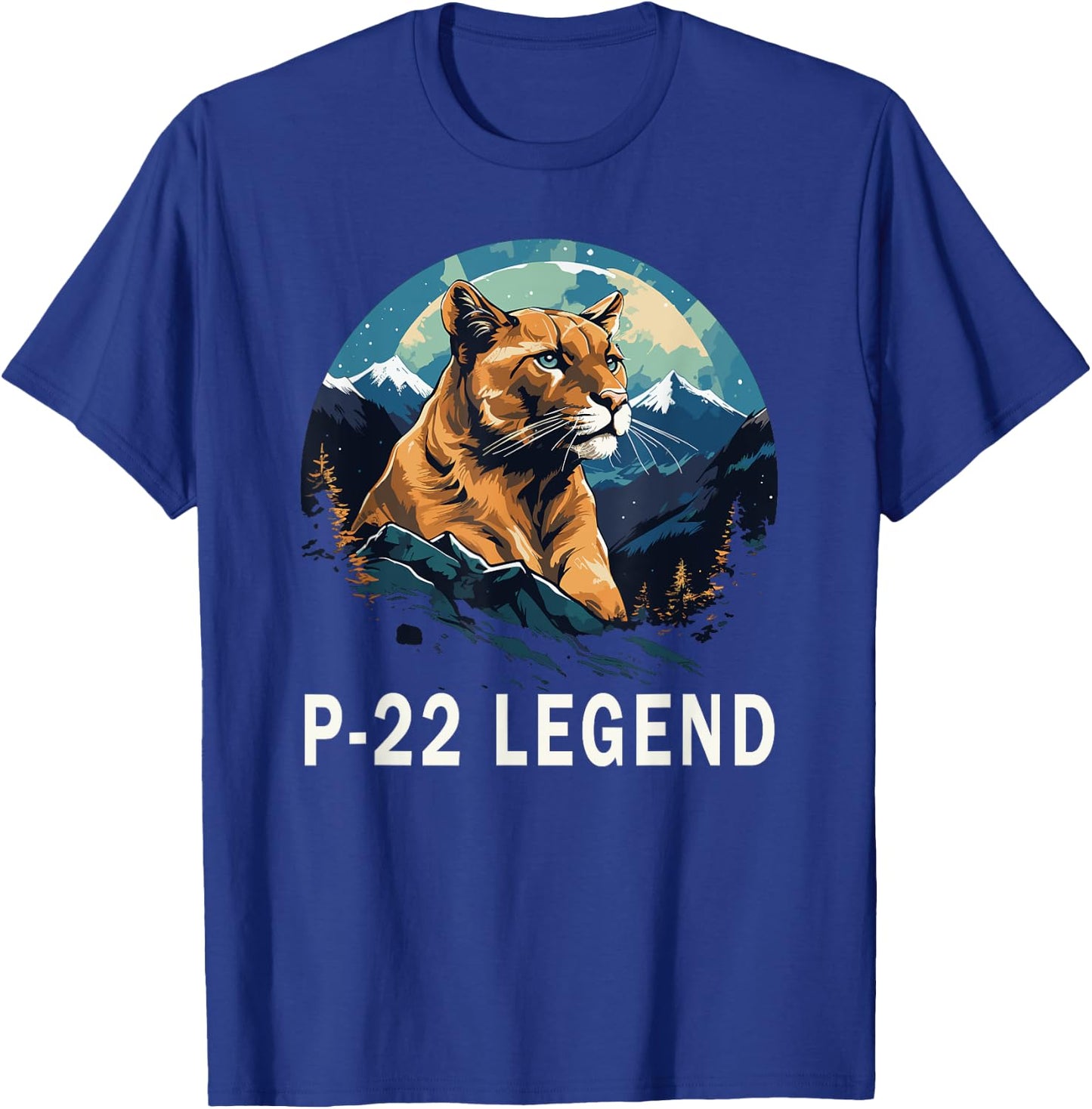 Mountain Lion P22 Legend Blue Wildlife Never Forget T-Shirt - T-Shirt | Royal