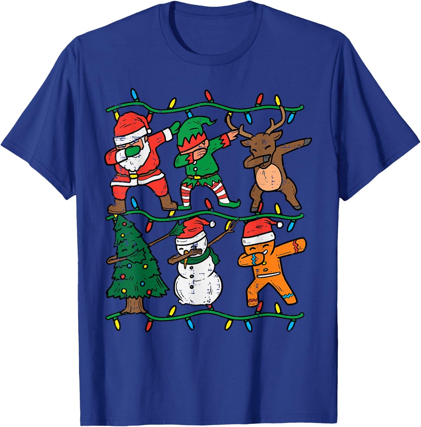 Dabbing Santa Elf Xmas PJs Christmas Men Girl Youth Boy Kids T-Shirt - T-Shirt | Royal