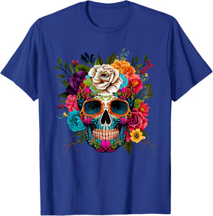 Dia De Los Muertos Deko Mexikanischer Kopf Sugar Skull T-Shirt - T-Shirt | Royal