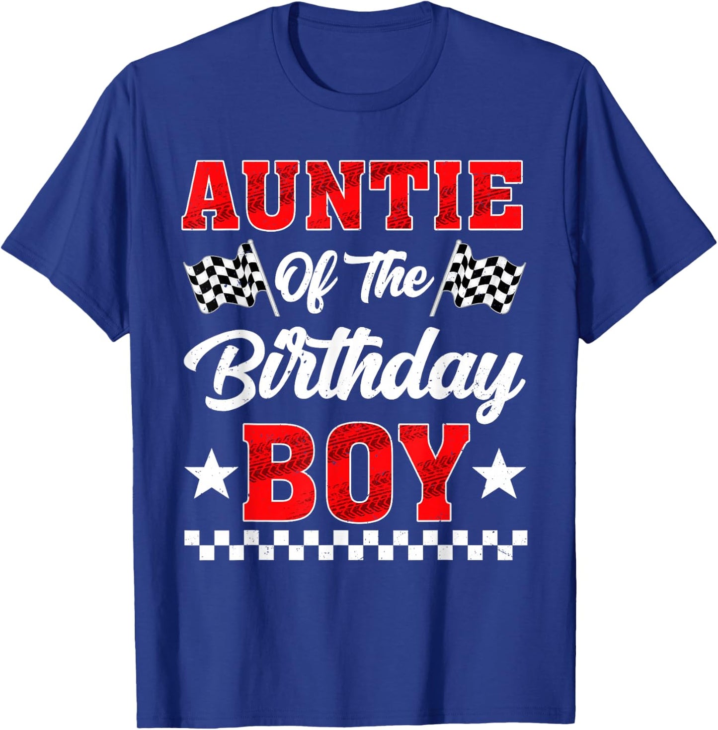 Race Car Auntie of The Birthday Boy Racing Family T-Shirt - T-Shirt | Royal