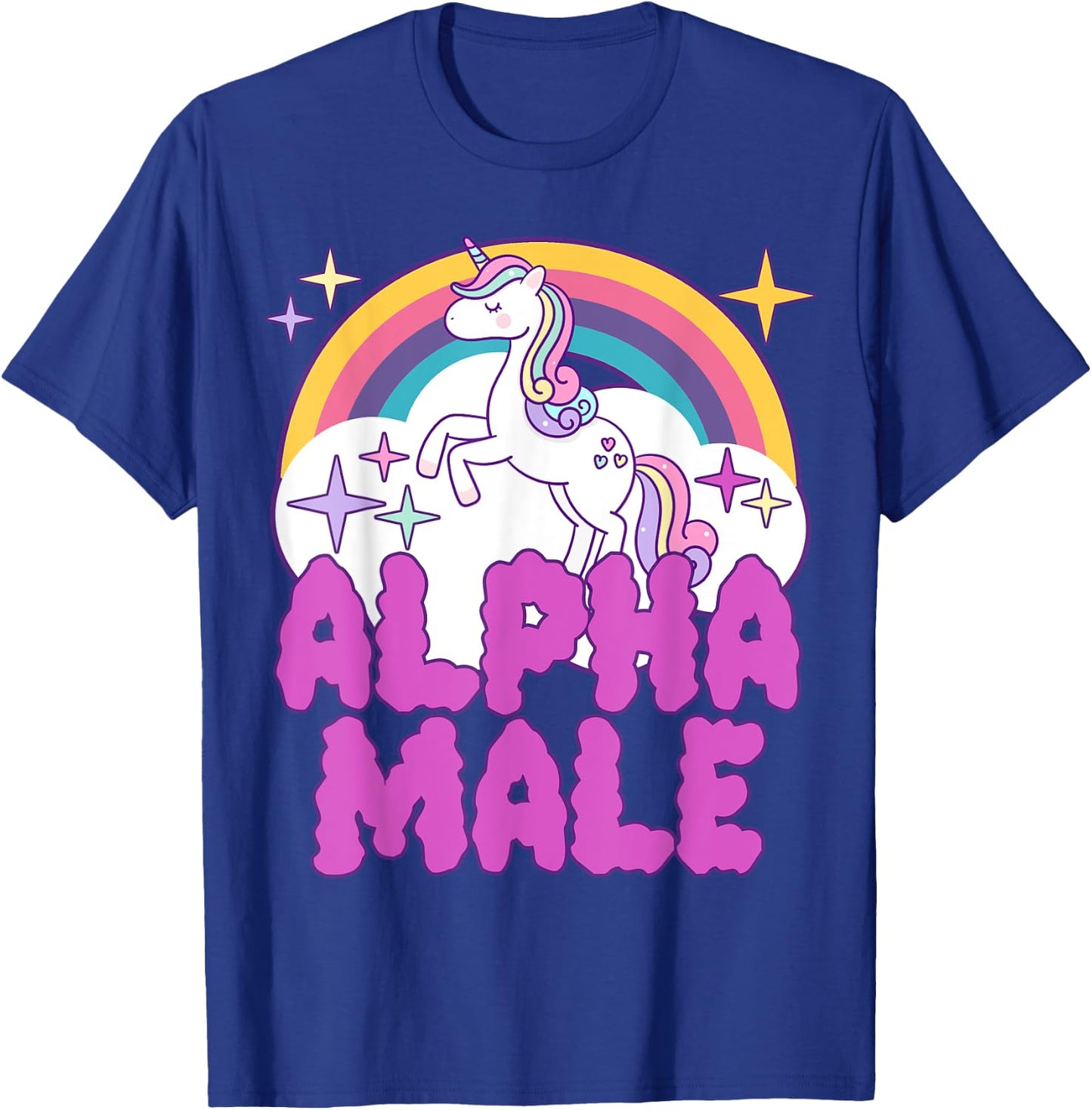 Ironic Alpha Male Unicorn Rainbow Funny Meme T-Shirt - T-Shirt | Royal