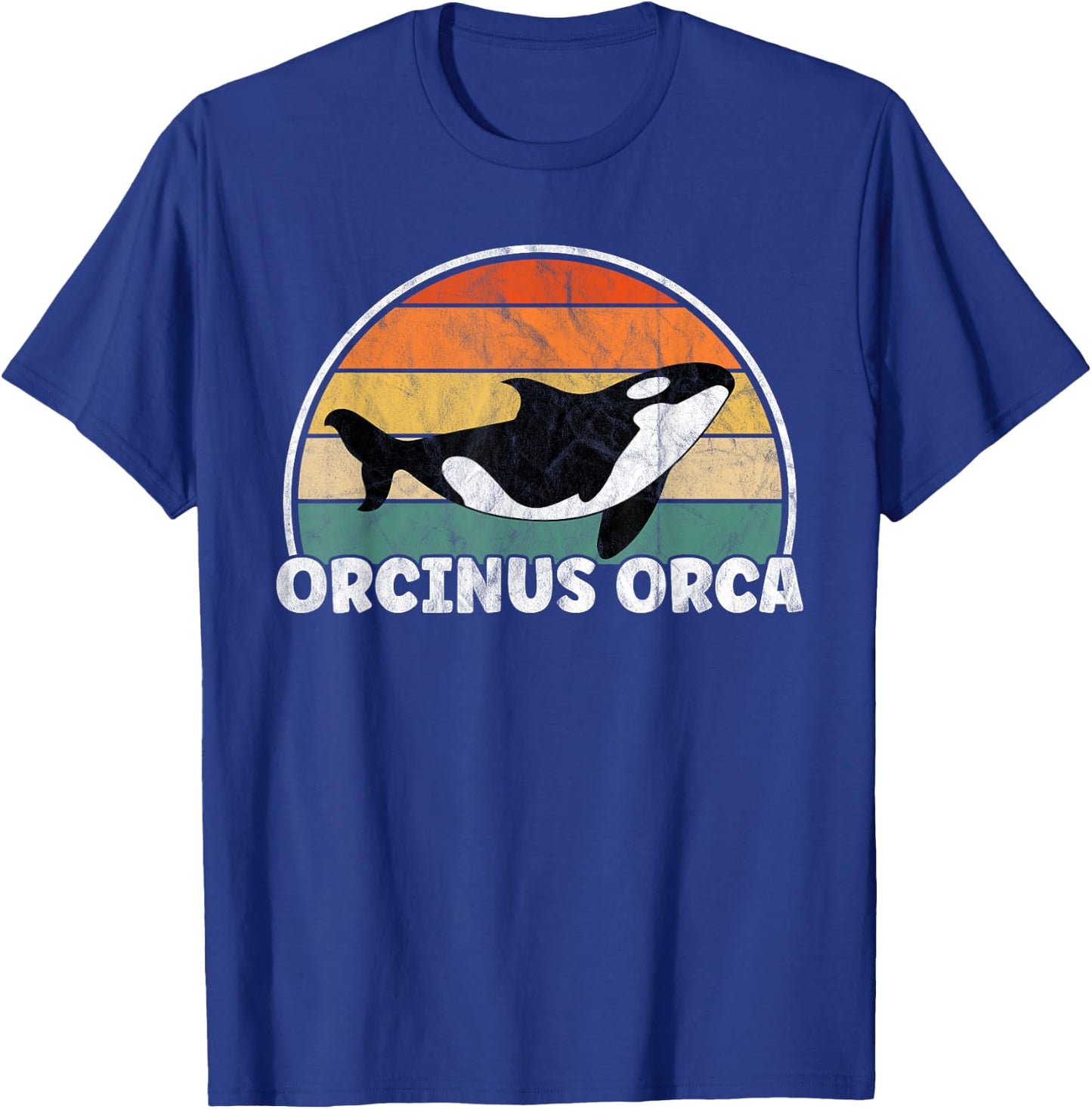 Orcinus Orca - Orcas Retro Distressed T-Shirt - T-Shirt | Royal