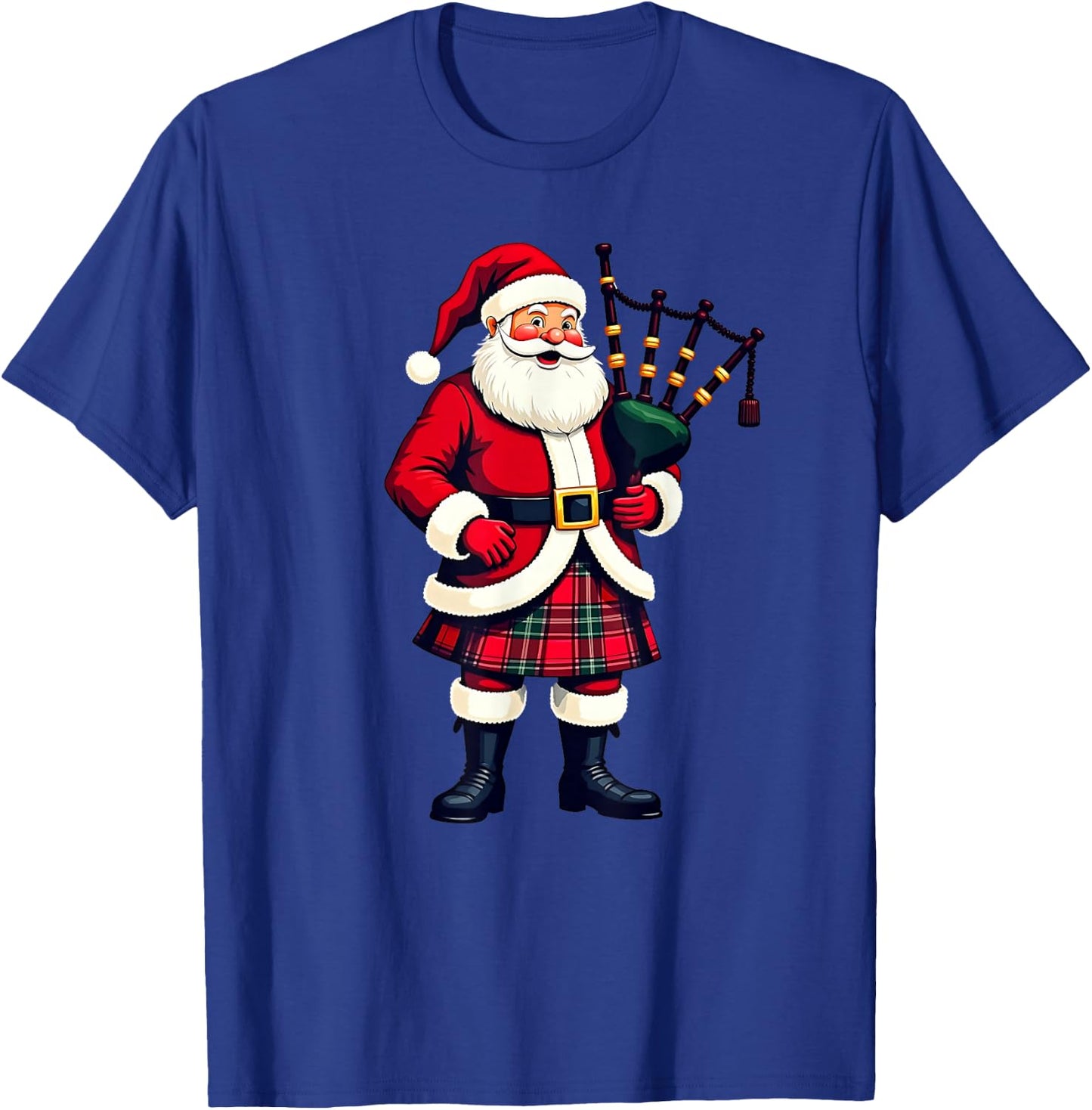 Scottish Santa Playing Bagpipe Christmas , Black, S T-Shirt - T-Shirt | Royal