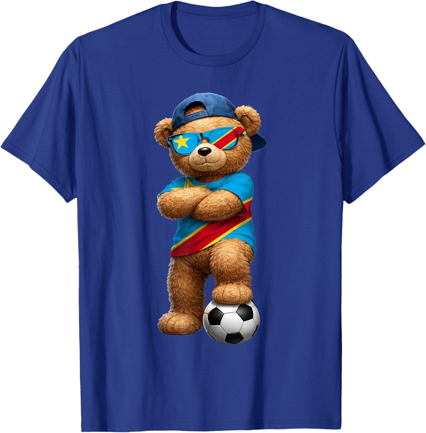Congolese Flag Teddy Player Sports Outfit for Congo T-Shirt - T-Shirt | Royal