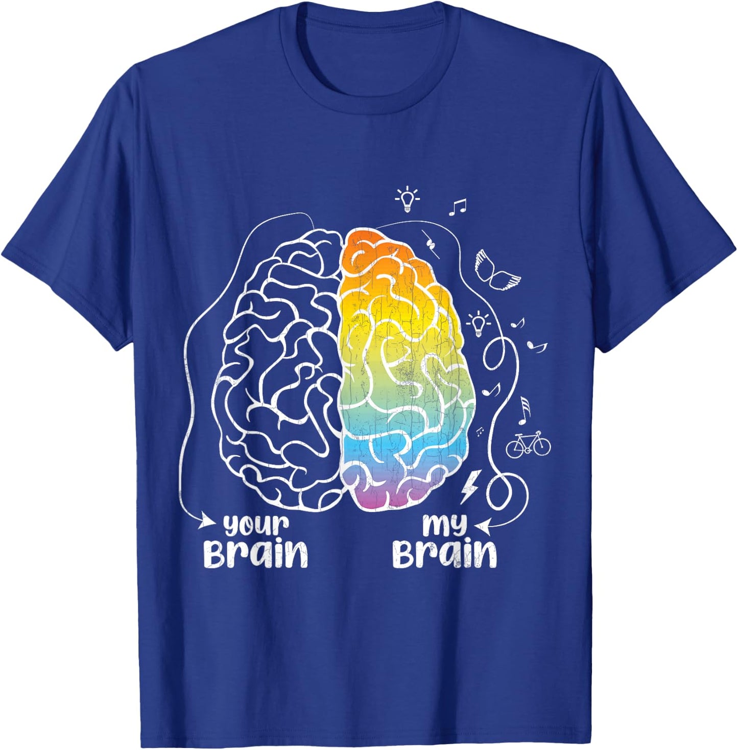 Your Brain My Brain ADHS Awareness Orange Ribbon Grafik T-Shirt - T-Shirt | Royal