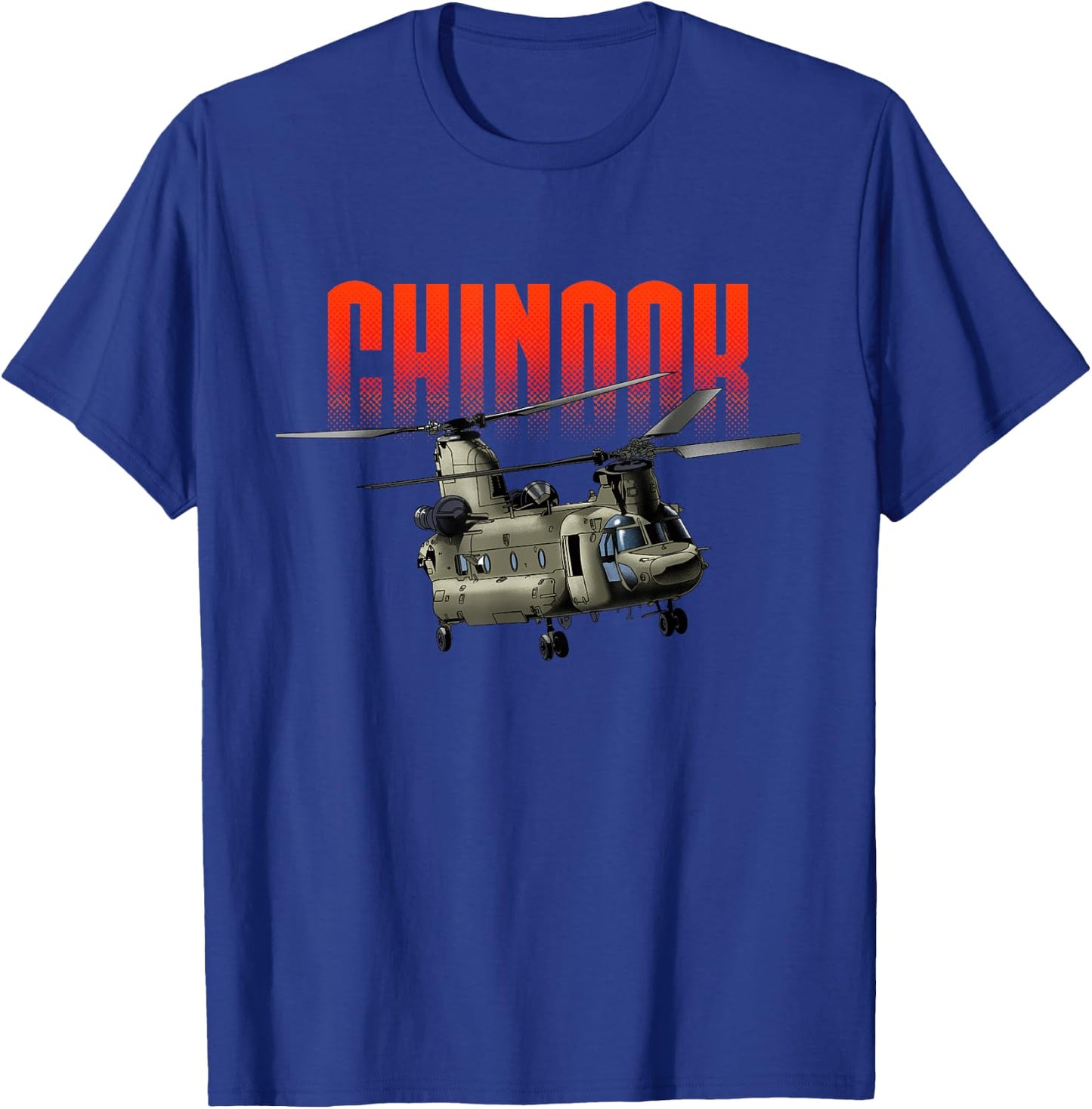 USA Military Warbird Helicopter Chinook T-Shirt - T-Shirt | Royal