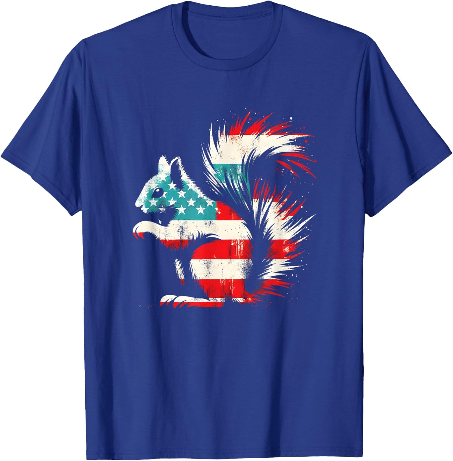 Squirrel American Flag - Patriotic USA Squirrel Rodent Lover T-Shirt - T-Shirt | Royal