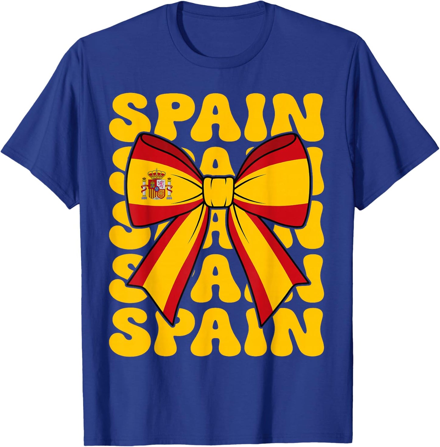 Spanish Girl Coquette Bow Spain Flag Cute Retro Groovy Spain T-Shirt - T-Shirt | Royal