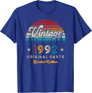 Vintage 1992 Anniversaire 34 Ans D'âge Limited Edition T-Shirt - T-Shirt | Royal