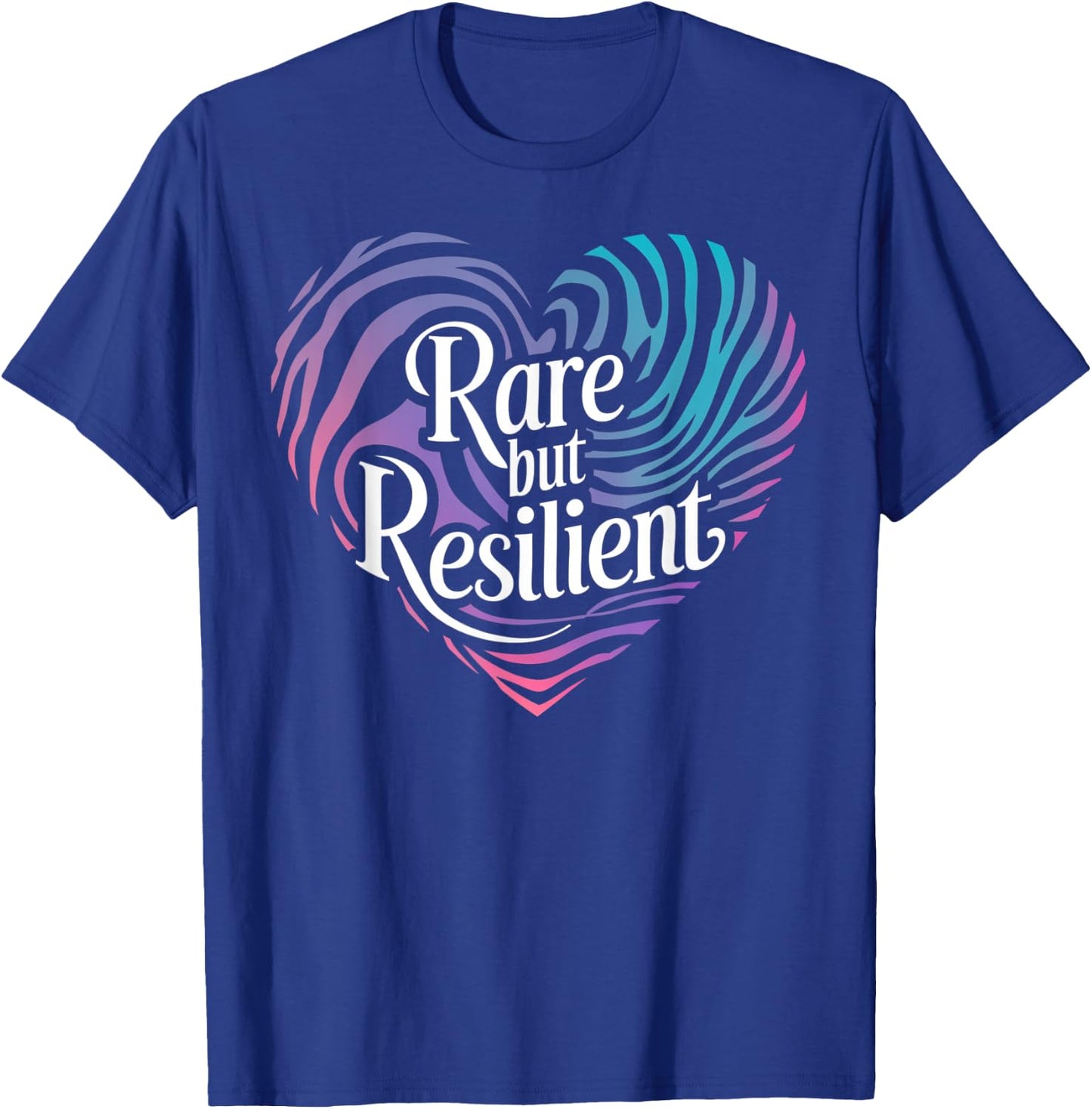 Rare but Resilient Zebra Heart Shirt - Rare Disease Day 2026 T-Shirt - T-Shirt | Royal