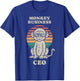 Funny Monkey Business CEO Animal Lover Retro 70s T-Shirt - T-Shirt | Royal
