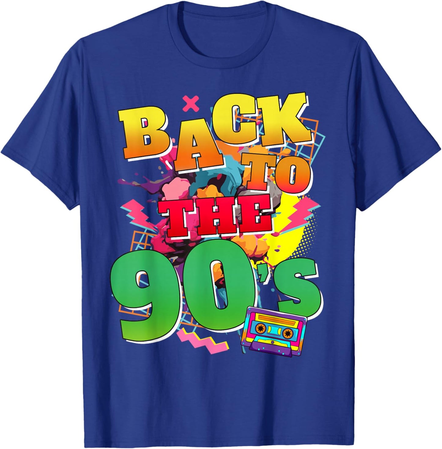 Funny 90s Back To The 90s Retro Themed Party , black T-Shirt - T-Shirt | Royal