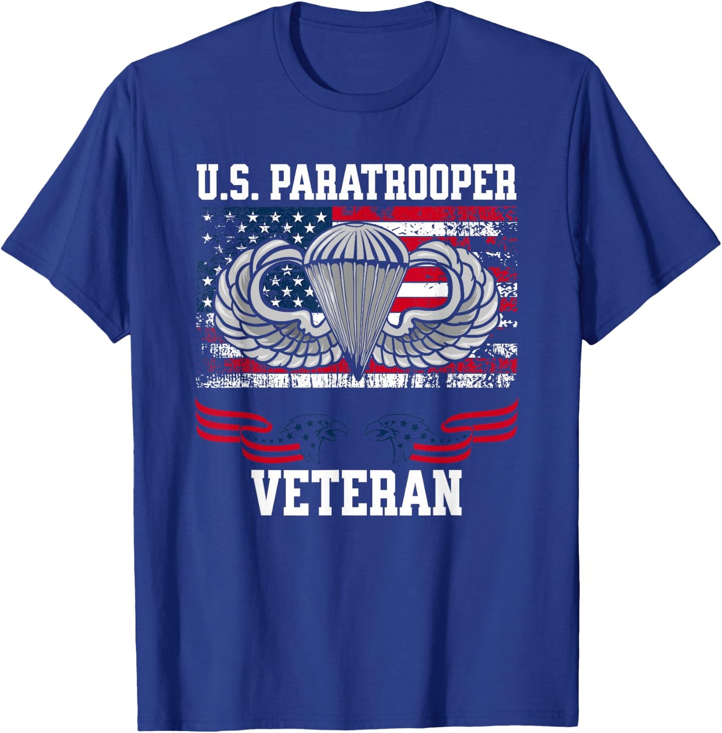 Veteran Paratrooper Jump Wings 82nd Airborne Division T-Shirt - T-Shirt | Royal