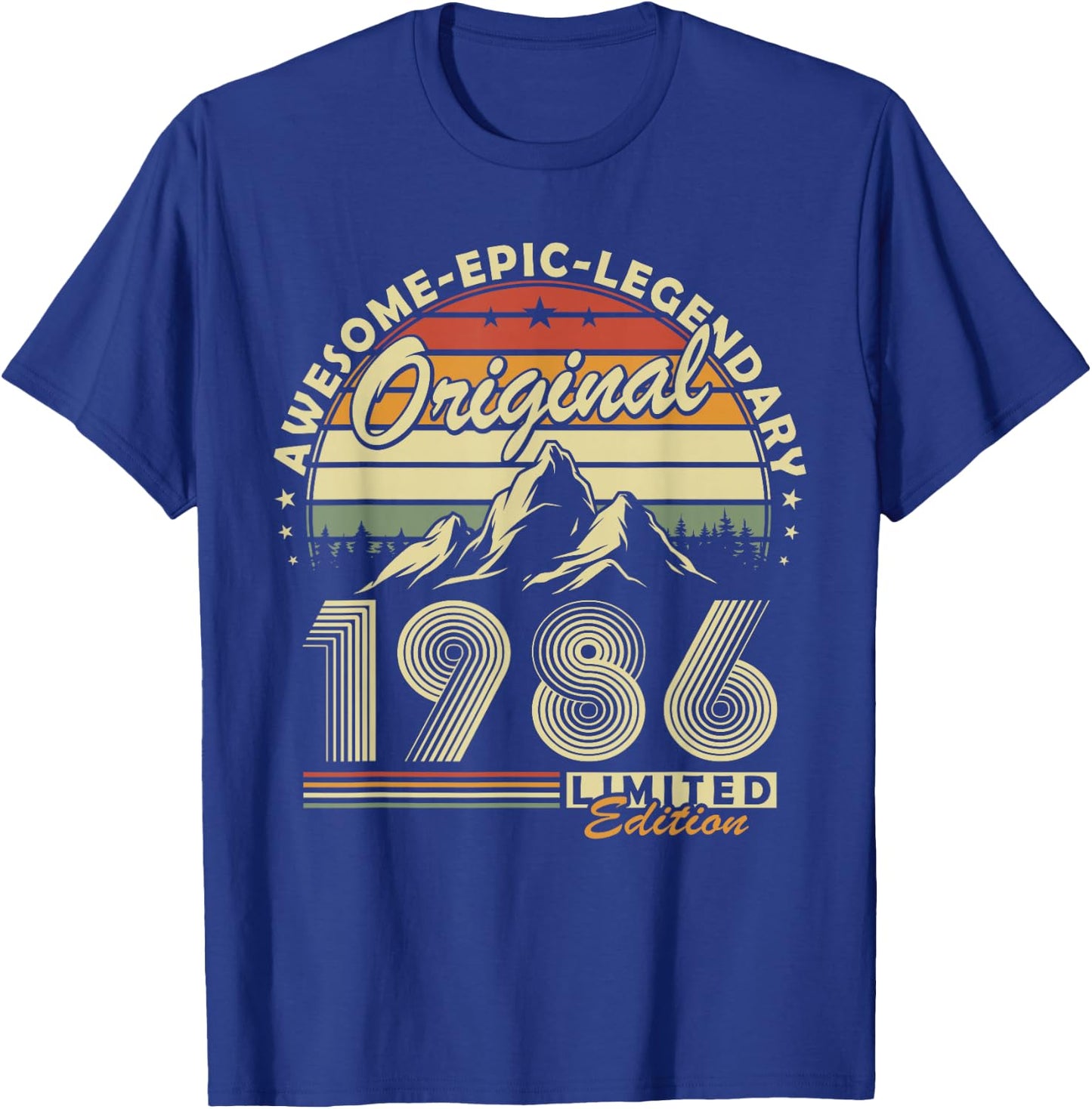 Original 1986 Anniversaire 40 Ans Cadeau pour Hommes Femmes T-Shirt - T-Shirt | Royal