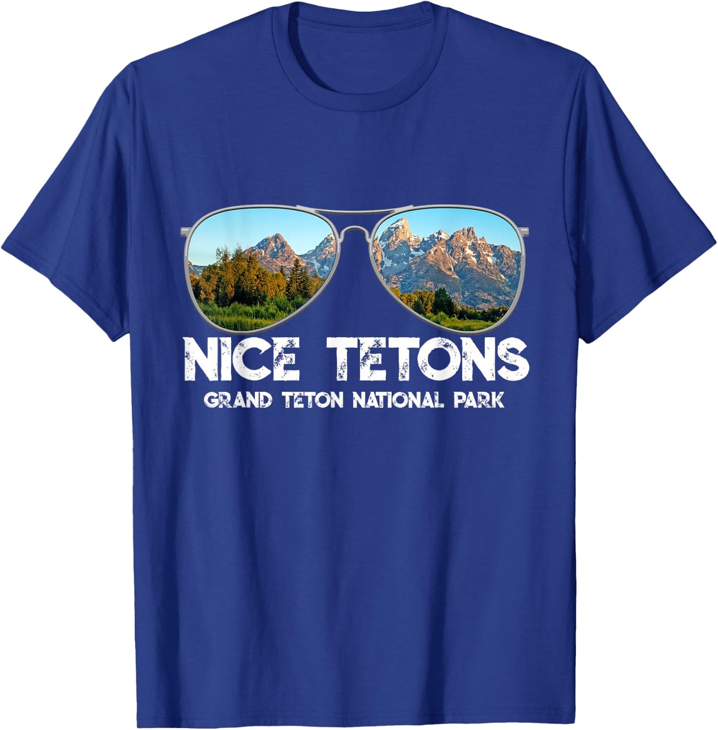 Punny Nice Tetons Teton Mountain T-Shirt - T-Shirt | Royal