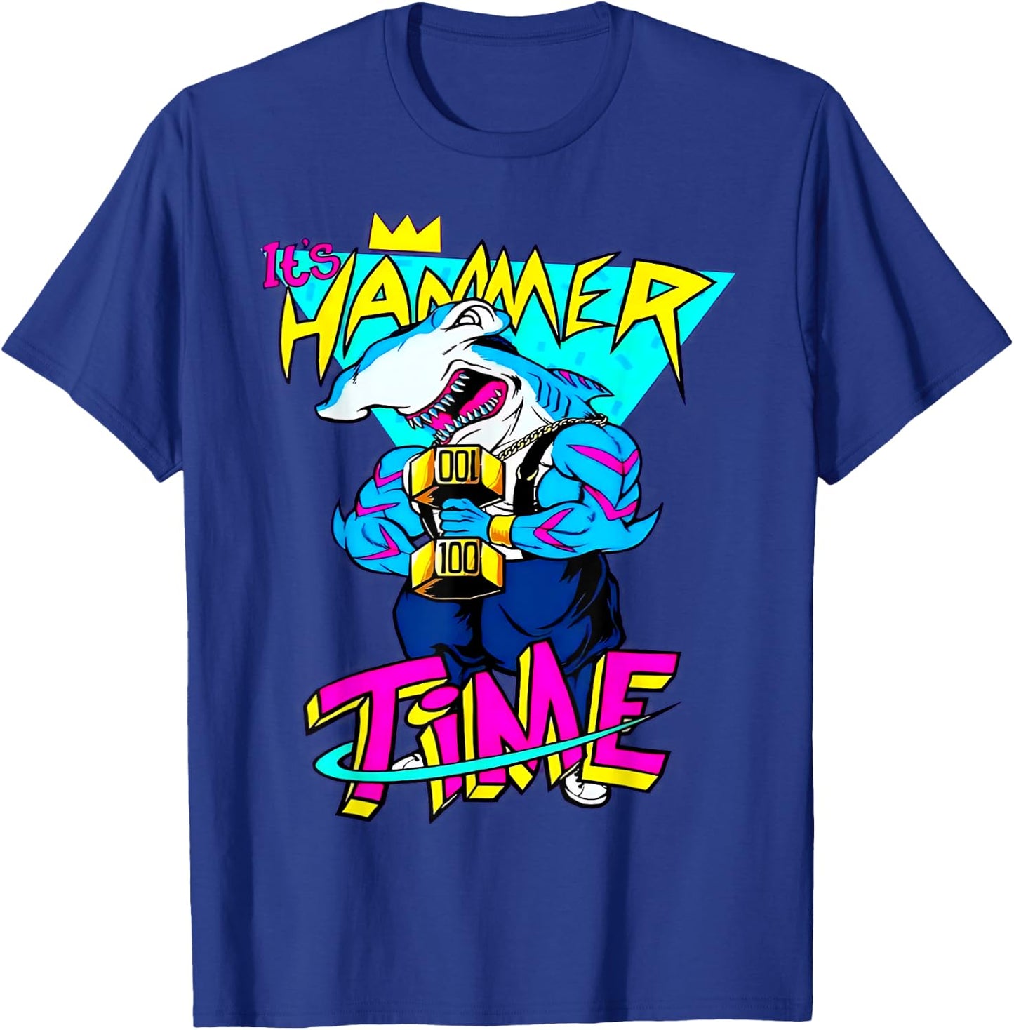 It's Hammer Time Shark Fitness Weightlifting Bodybuilding T-Shirt - T-Shirt | Royal
