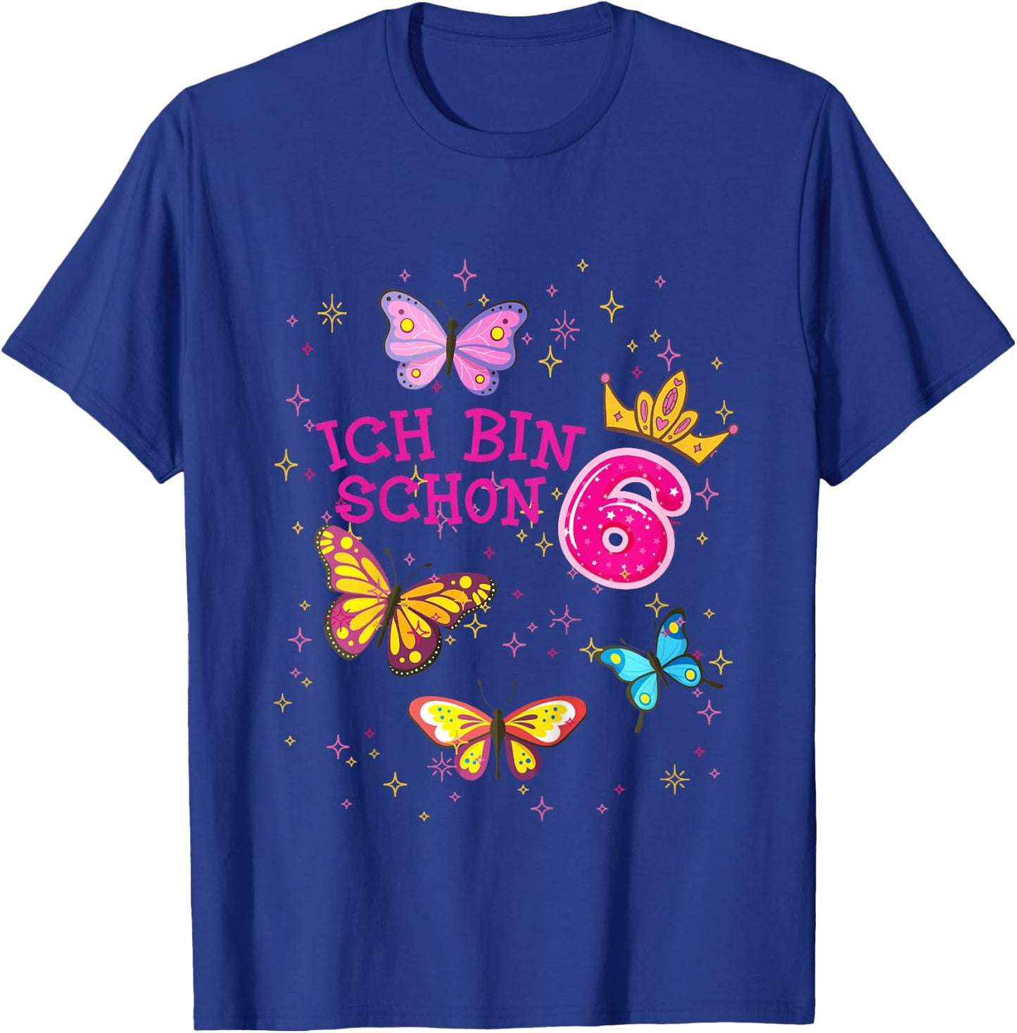 Children's with German Text "Ich bin schon 6 Girls", black T-Shirt - T-Shirt | Royal