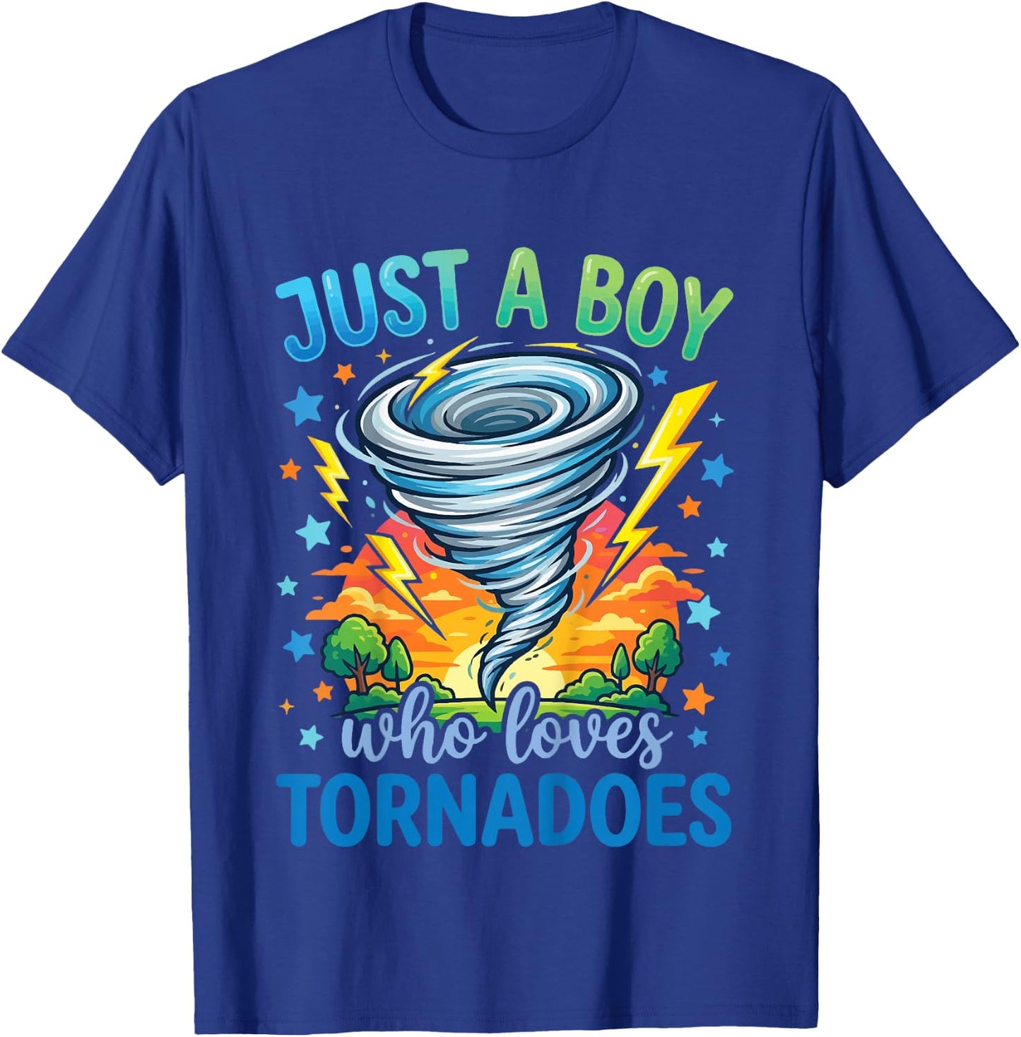 Kids Just A Boy Who Loves Tornadoes T-Shirt - T-Shirt | Royal