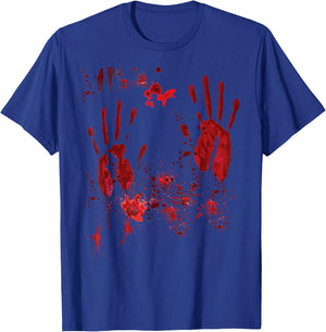 Halloween Bloody Hands Blood Splash Zombie Costume Men's , black T-Shirt - T-Shirt | Royal