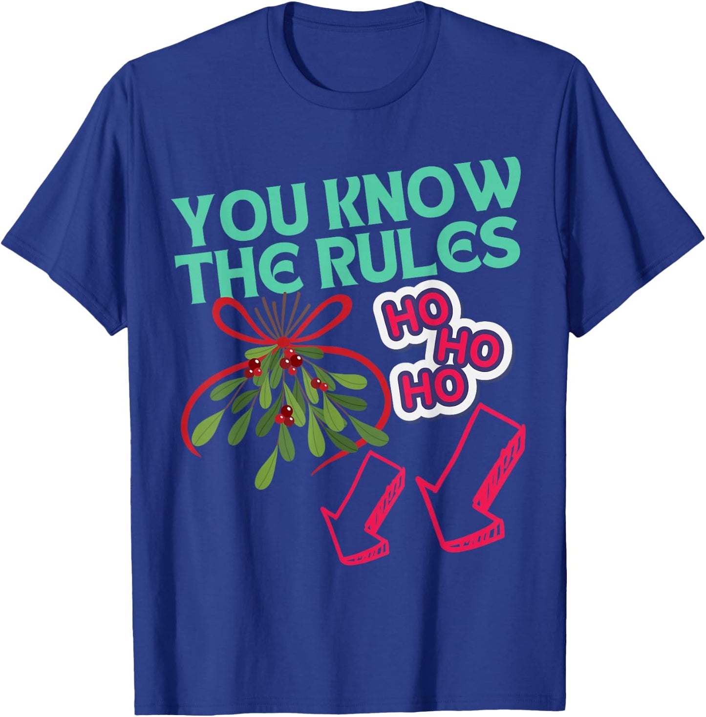 Funny Christmas Mistletoe Below The Belt Sexy Adult Humor T-Shirt - T-Shirt | Royal