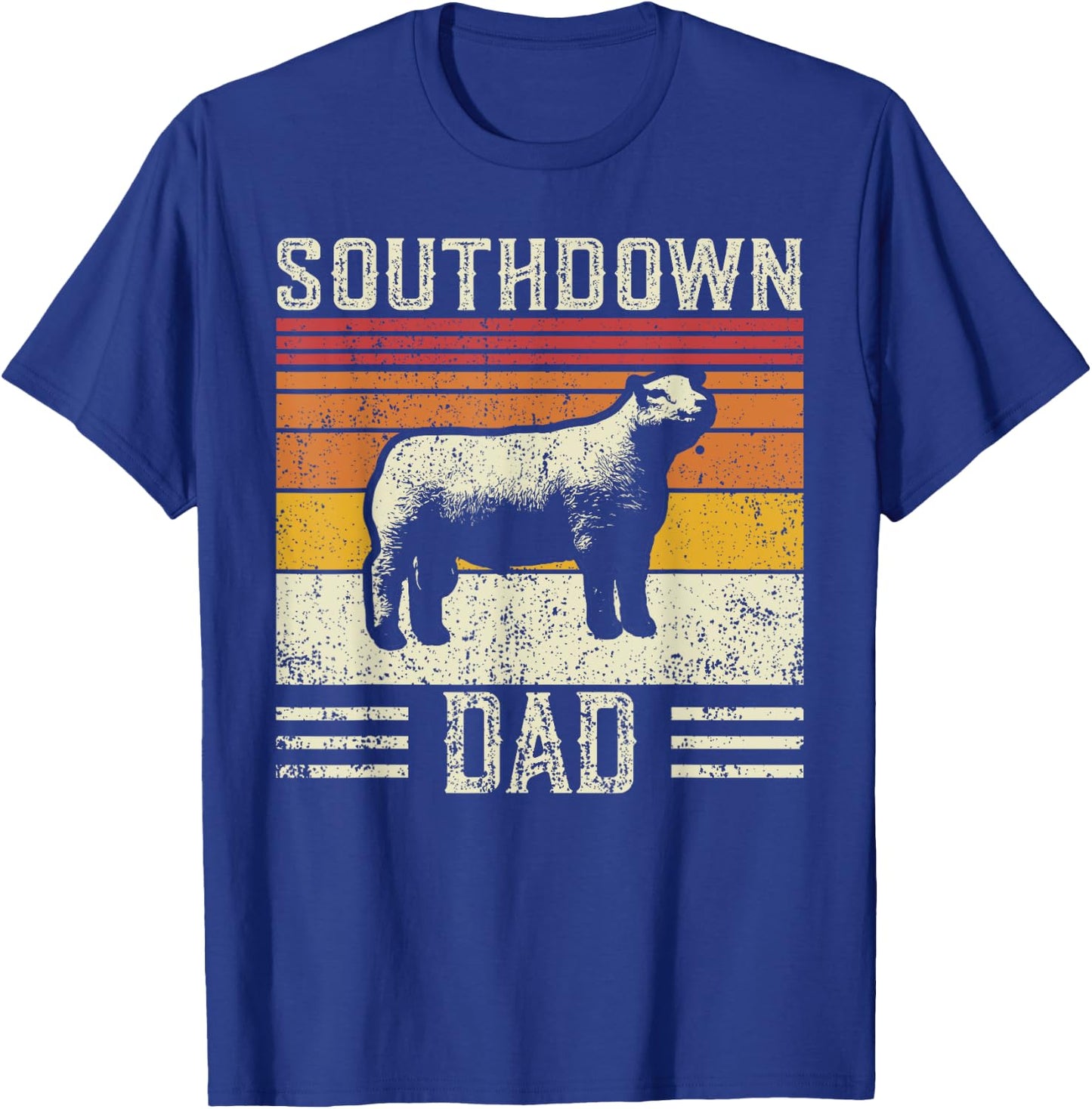 Best Sheep Dad Men - Vintage Southdown Sheep T-Shirt - T-Shirt | Royal