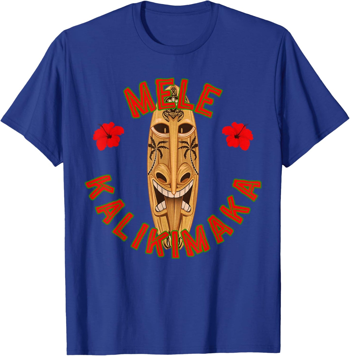 Funny Hawaiian Surf Board Merry Christmas Mele Kalikimaka T-Shirt - T-Shirt | Royal