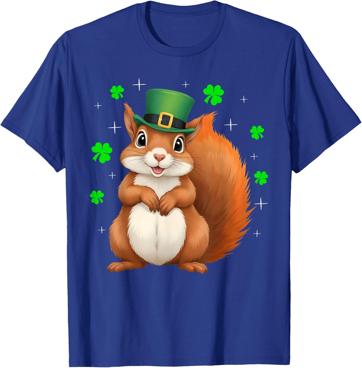 Irish Shamrock Leprechaun Hat Squirrel St Patrick's Day T-Shirt - T-Shirt | Royal