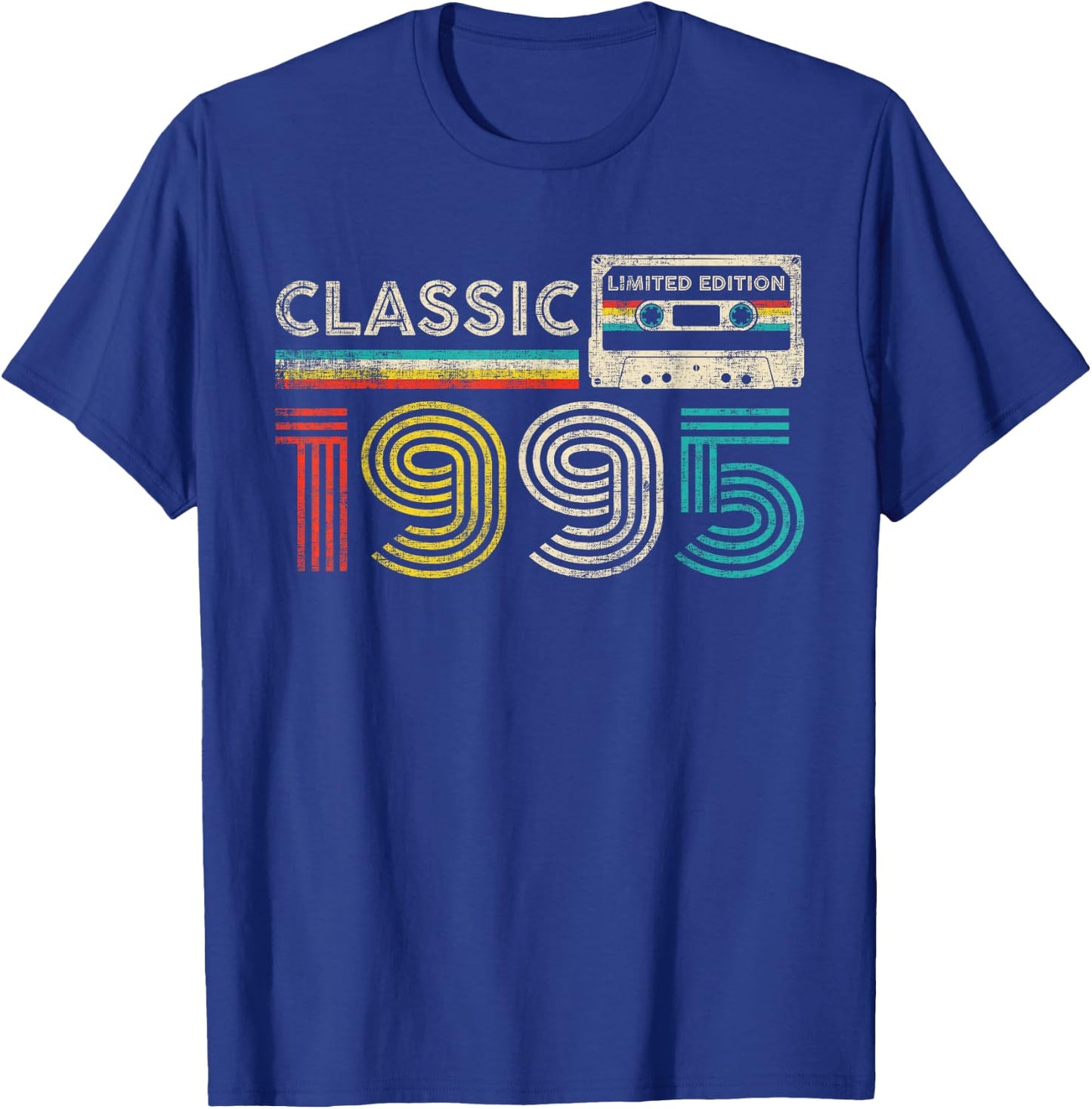 Classic 1995 Retro Birthday Idea 1995 Cassette Tape Vintage , black, S T-Shirt - T-Shirt | Royal