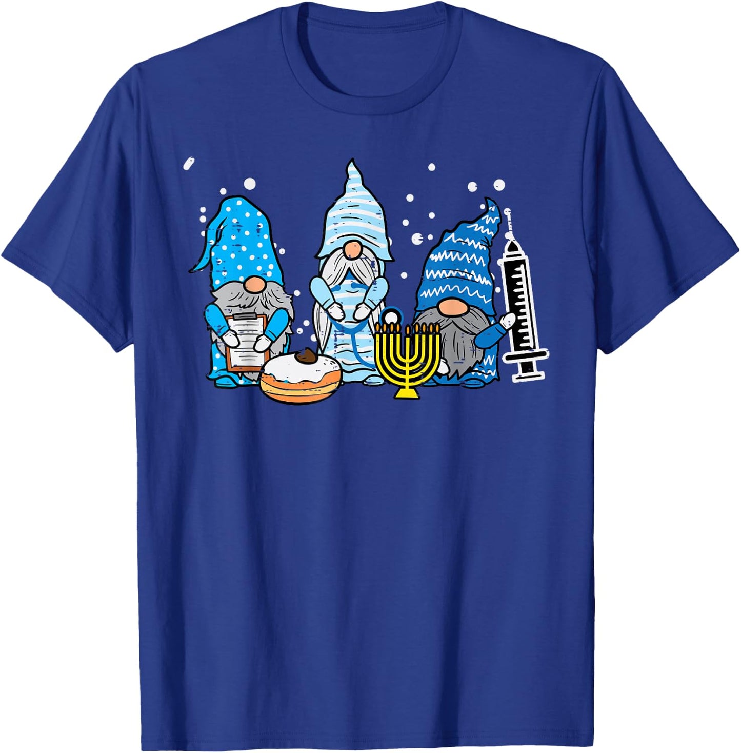 Hanukkah Gnomes Nurse Chanukah Scrub Top Jewish Squad Women T-Shirt - T-Shirt | Royal