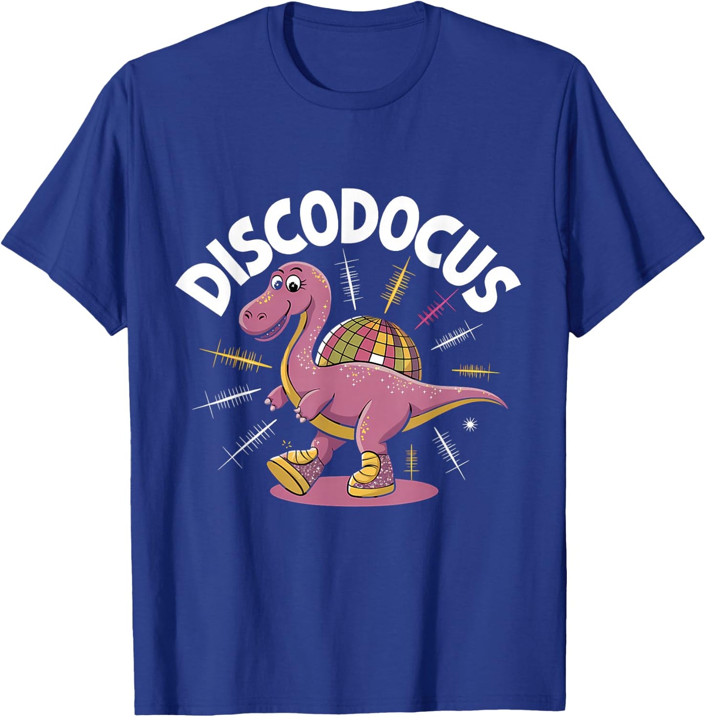 Disco Ball Diplodocus Dinosaur 70s Funny Disco Dance Party T-Shirt - T-Shirt | Royal