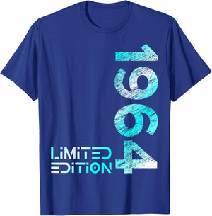 60th Birthday Limited Edition Vintage 1964 Man Woman , black T-Shirt - T-Shirt | Royal