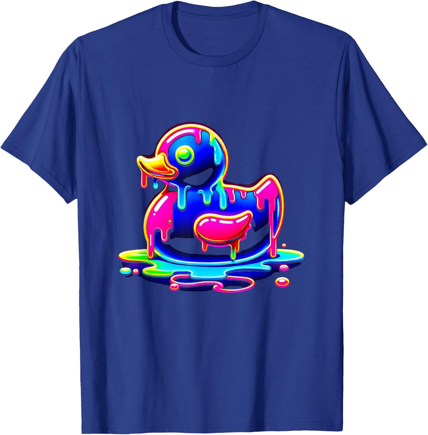 Rubber Duck Ice Cream Drippy Melting liquid Colorful T-Shirt - T-Shirt | Royal