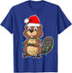 Beaver Wearing Santa Hat Xmas - Funny Beaver Lover Christmas T-Shirt - T-Shirt | Royal