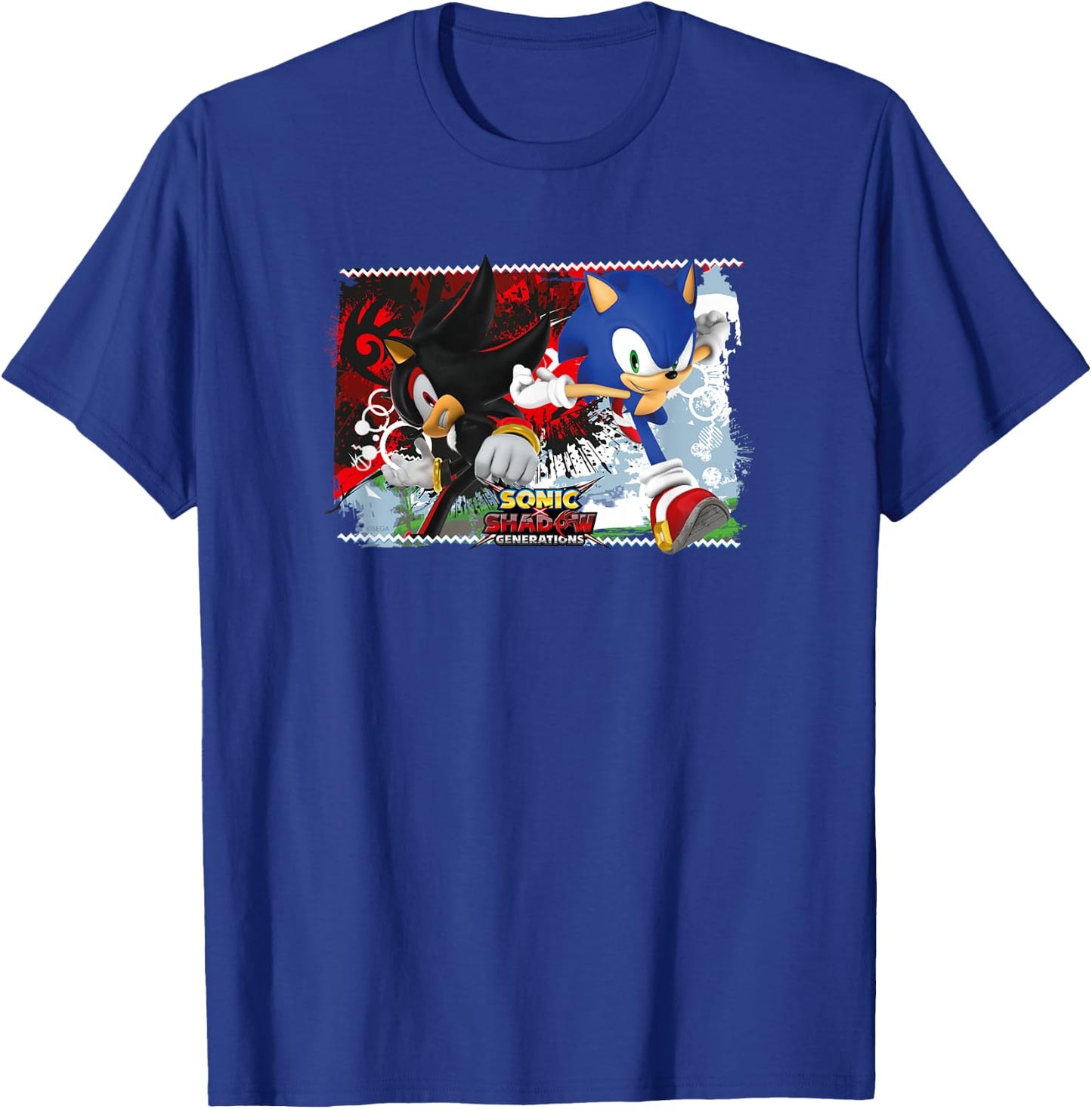 Sonic The Hedgehog, Sonic X Shadow Generations - Split T-Shirt - T-Shirt | Royal