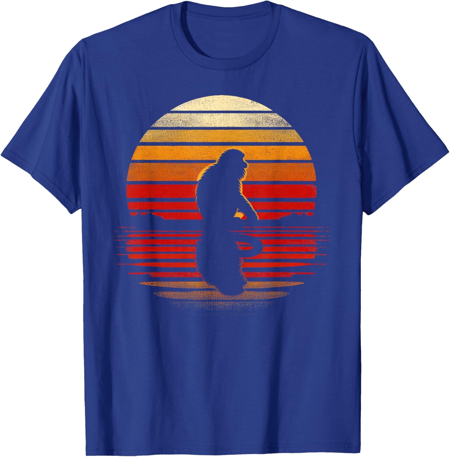 Howler Monkey Sunset Retro Style Safari Vintage 70s T-Shirt - T-Shirt | Royal