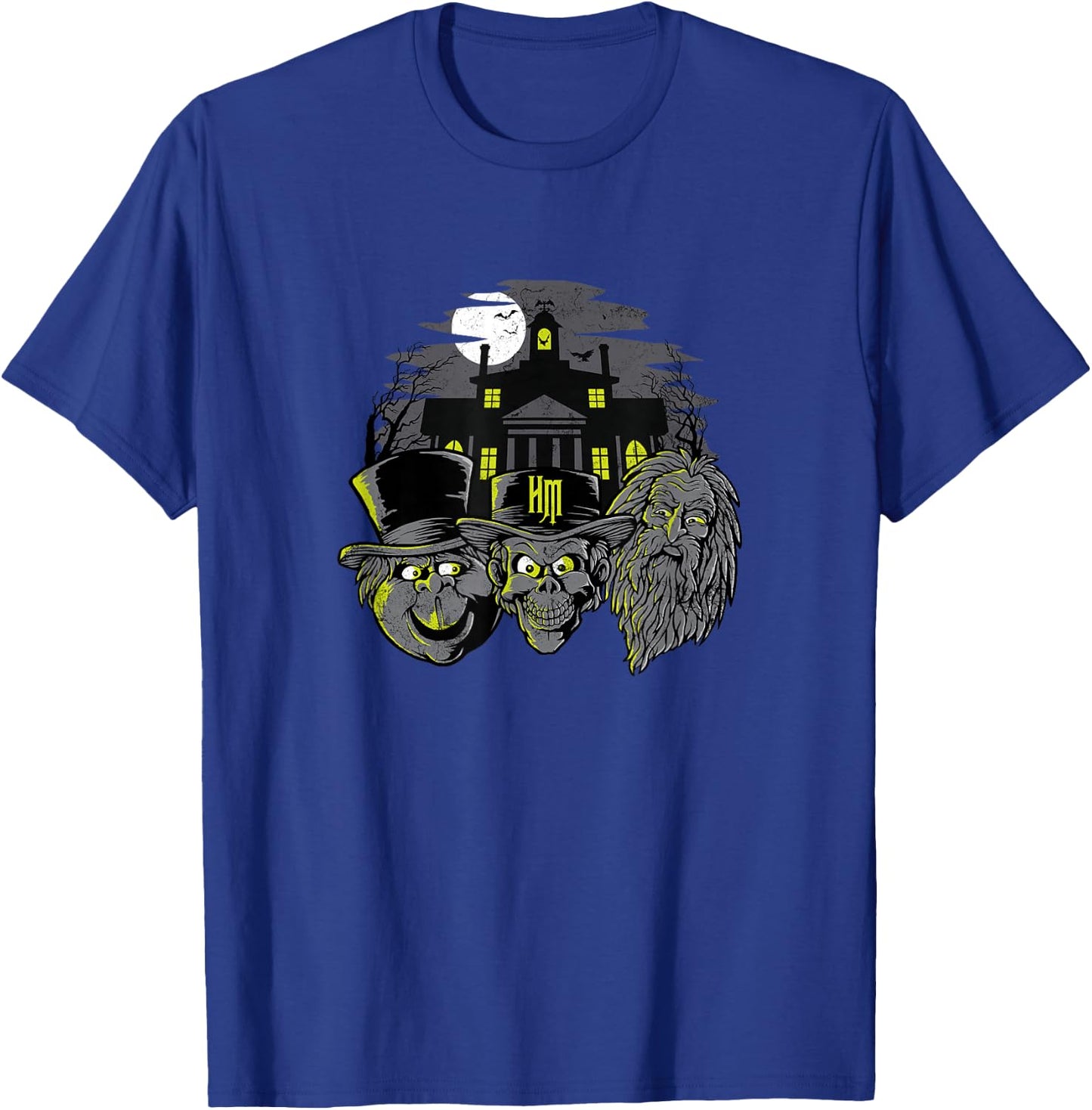 The Haunted Mansion Three Hitchhiking Ghosts Heads Retro T-Shirt - T-Shirt | Royal
