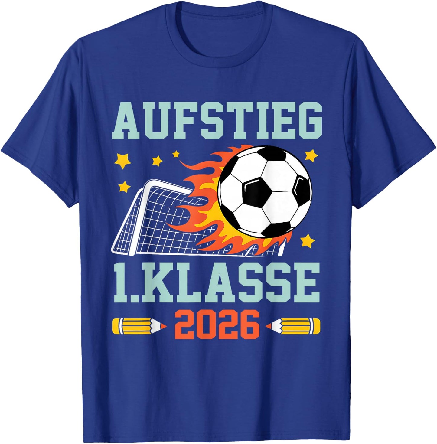 Schulkind 2026 Einschulung Erste Klasse Fußball 1 Klasse T-Shirt - T-Shirt | Royal