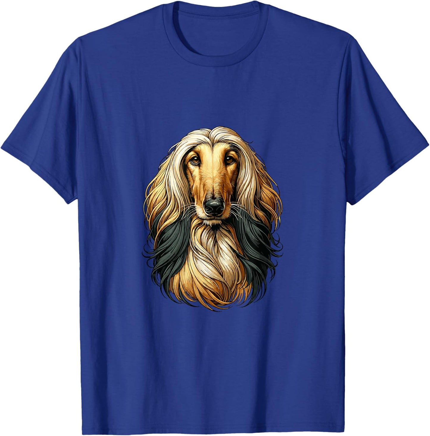 Dog Face - Afghan Greyhound , Black, S T-Shirt - T-Shirt | Royal