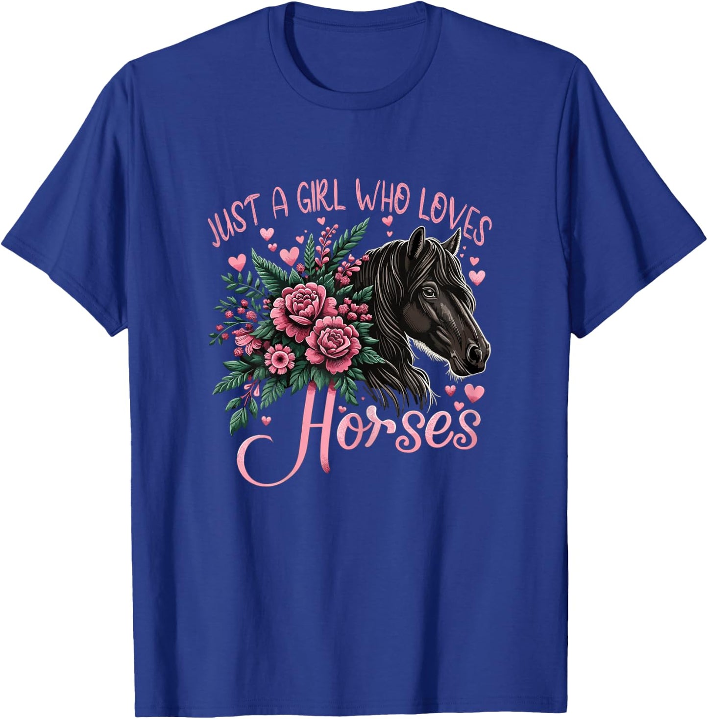 Just A Girl Who Loves Horses Vintage Horse T-Shirt - T-Shirt | Royal