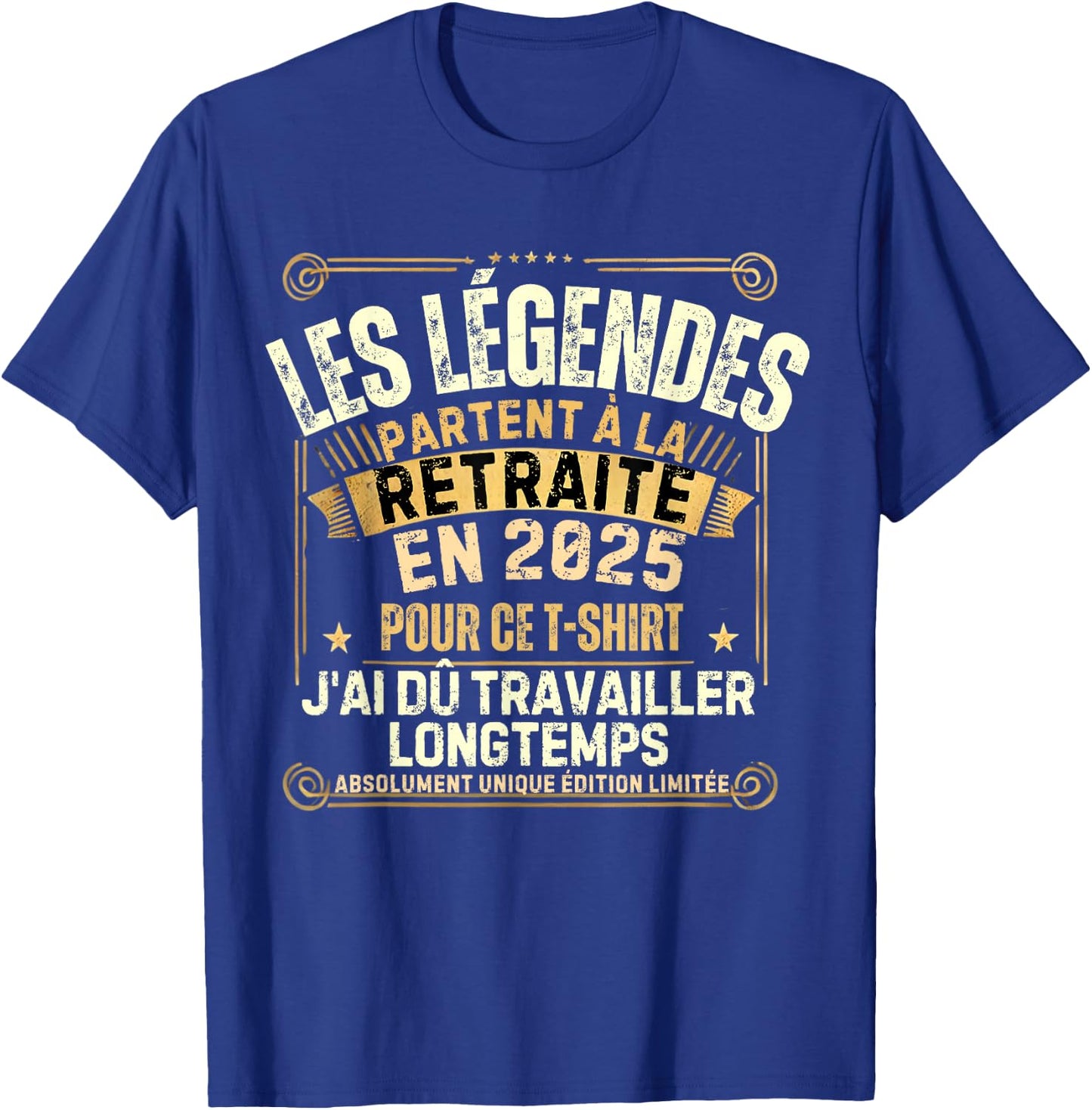 Retirement 2025 Man Retired 2025 , Black, S T-Shirt - T-Shirt | Royal